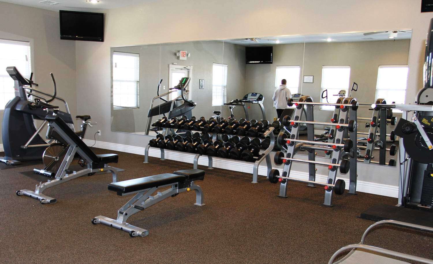 Full view of fitness center.